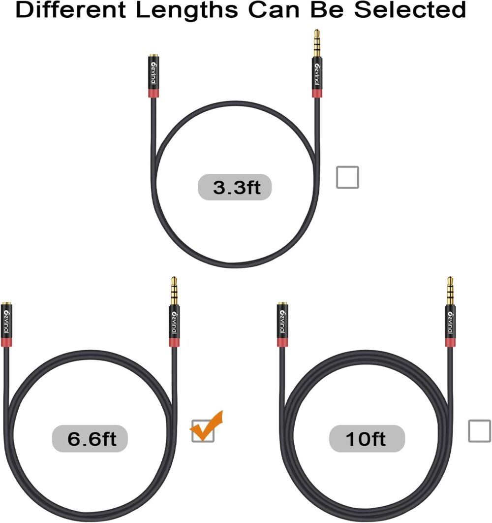 Devinal 3.5mm TRRS Headphone Extension Cable - Image 4