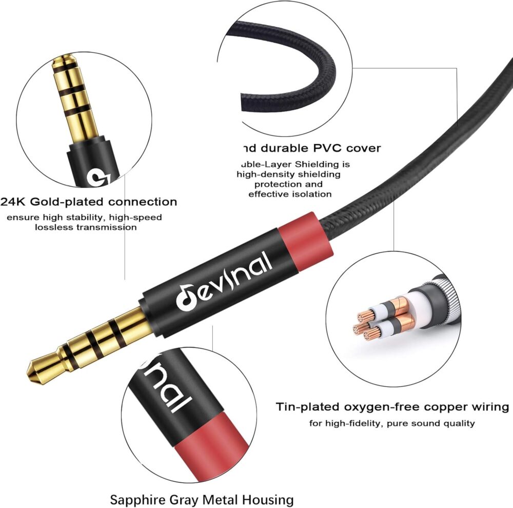 Devinal 3.5mm TRRS Headphone Extension Cable - Image 3