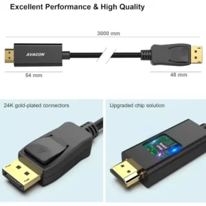 10ft cable for 4K monitors, TVs, and projectors