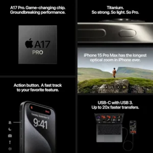 A17 Pro chip and titanium frame for next-level performance