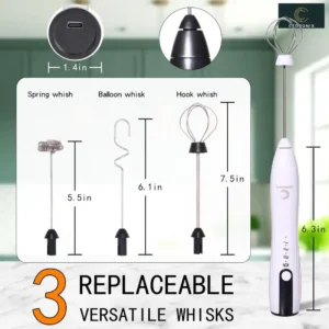 Handheld milk frother with multiple attachments